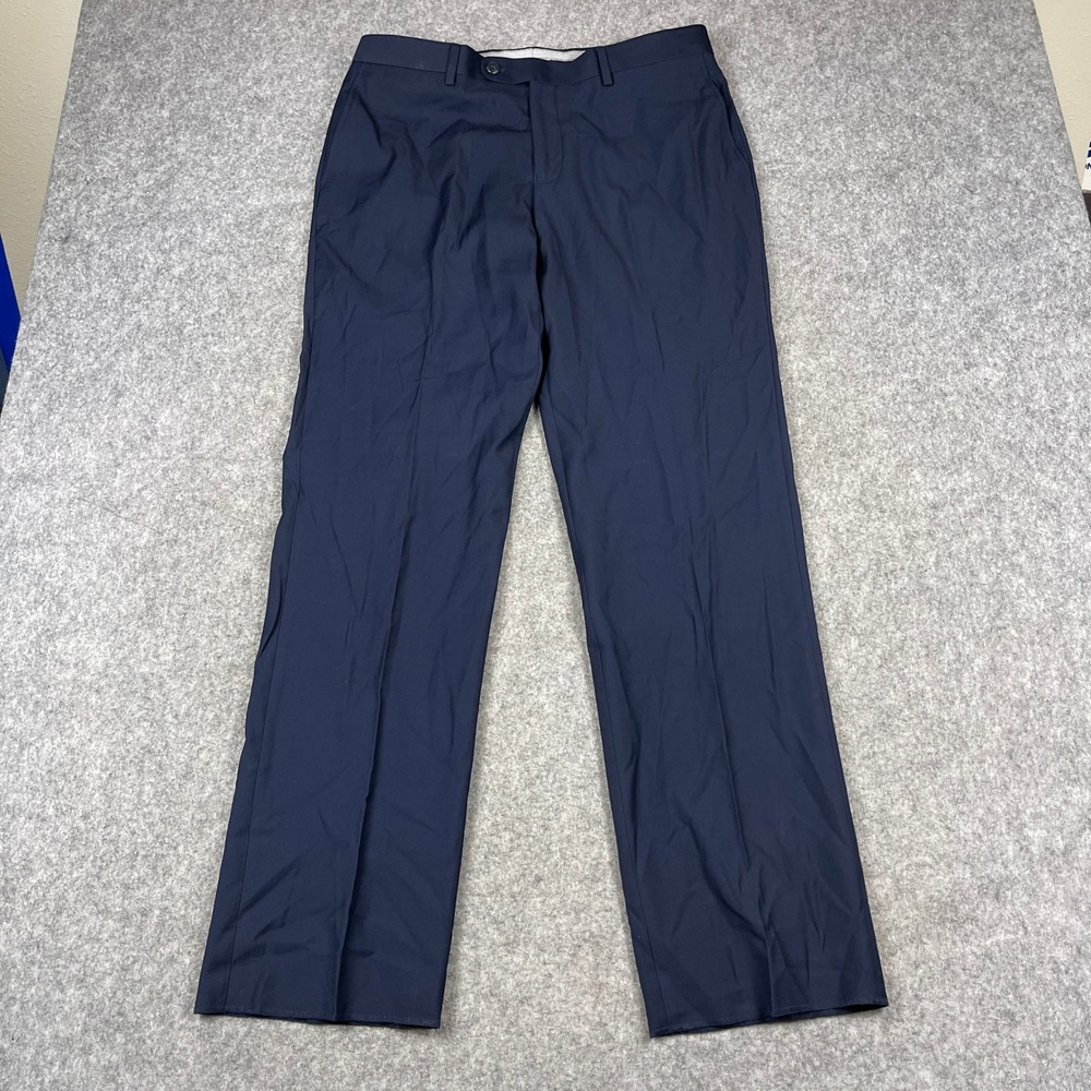 Pierre Loren Edward 2B Pants‎ Mens 36 Navy Blue Flat Front New